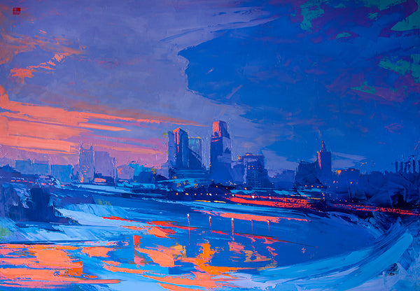 Forever for Tonight - Kansas City Skyline - Framed Paper Giclee