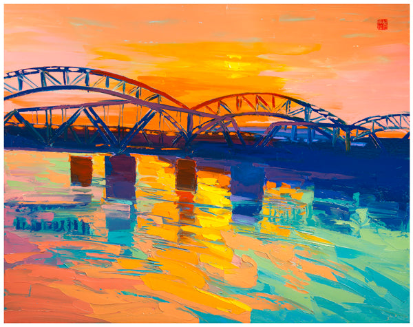 Giclee on canvas - Dusk at Broadway - 24x30in - Modern Landscape