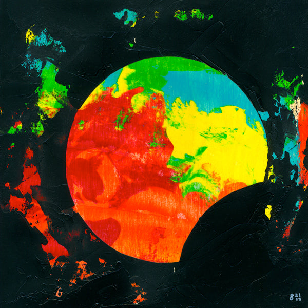 Giclee on canvas - Heart of Life - Solar Eclipse - 24x24in - Modern Landscape