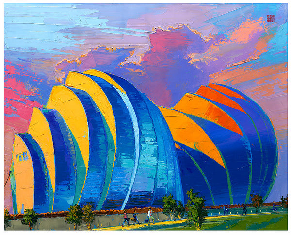 Giclee on canvas - Kauffman Center - 24x30in - Modern Landscape
