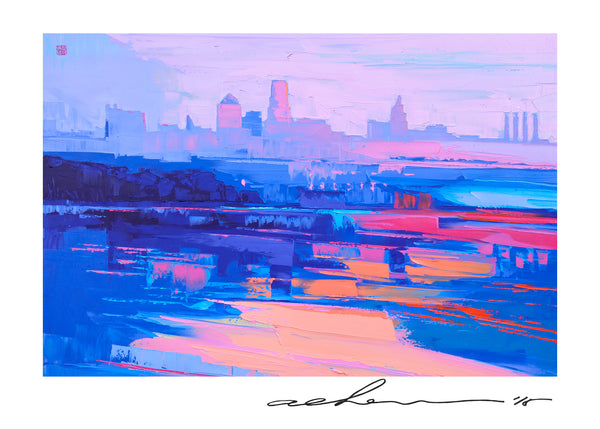 Holiday Card - By the River - 4in x 6in - White envelope included