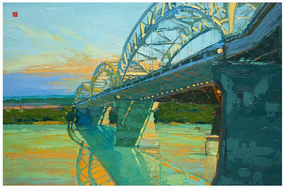 Giclee on paper - Morning Sky - 24x36 - Modern Landscape