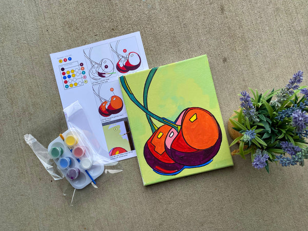 Single Art Box - Cherries - Home Art Projects for All