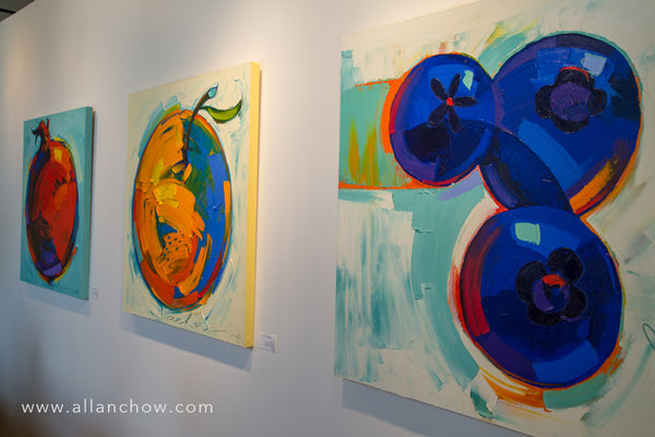 Best of Three Blues -Blueberries painting