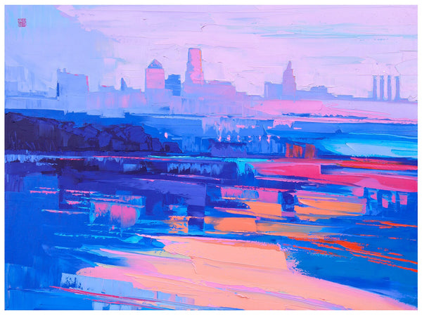 By The River (Missouri River) - Framed Paper Giclee