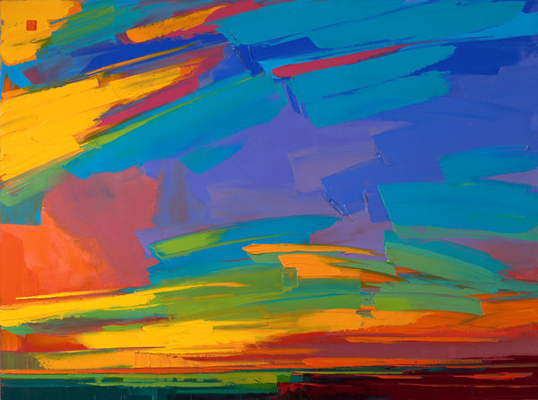 Giclee on canvas - Burning Sky - 30x40in - Modern Landscape