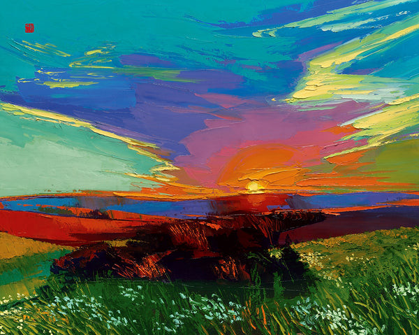 Crimson In My Eyes - Tallgrass Prairie - Framed Paper Giclee