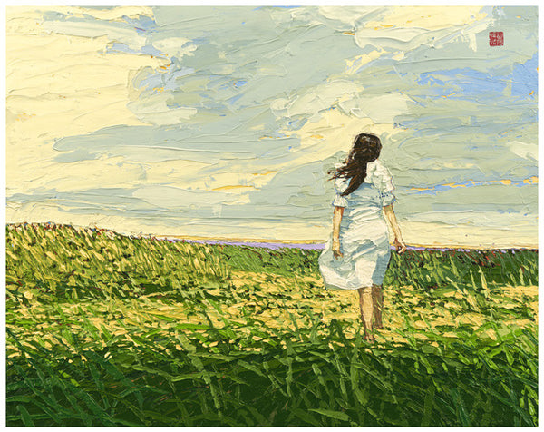 Faith - Girl in the Prairie - Framed Paper Giclee