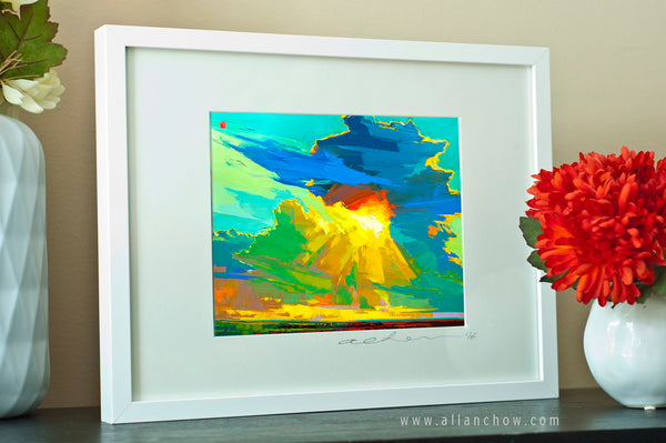 Happier - Abstract Landscape - Framed Paper Giclee