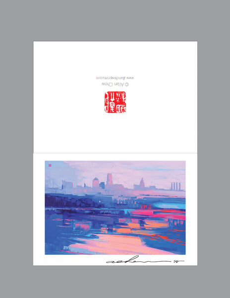 Holiday Card - By the River - 4in x 6in - White envelope included