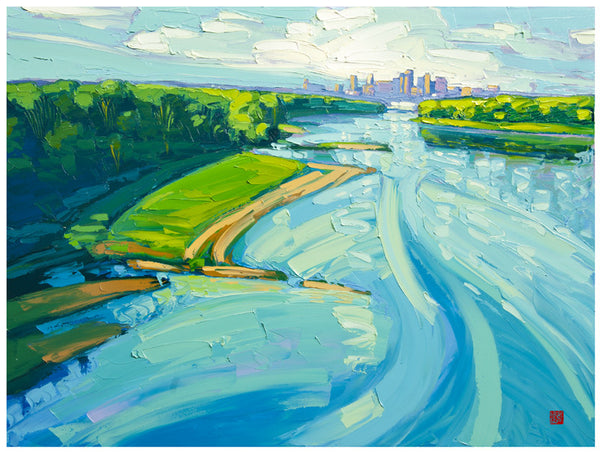 Giclee on canvas - Morning Missouri - 36x48in - Modern Landscape